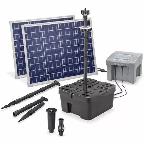 Meilleur prix ? ESOTEC Kit Filtre Solaire Pour Bassin 100/2600 + Batterie LED Filtre Pompe Solaire Bassin De Jardin 101062 ✔️ -ESOTEC Boutique 26787250 1