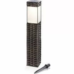 Nouveau ? Lampe Solaire Rotin Blanc Chaud Lampadaire Lampe De Jardin Lampe Solaire Esotec 102073 ? -ESOTEC Boutique 26788063 3