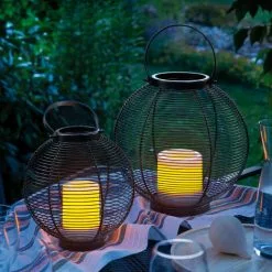 Tout neuf ? Lampes Décoratives Solaires Lot De 2 Lampes De Jardin Lanterne Lumière Solaire Extérieure Esotec 102215 ✨