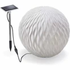 Meilleur prix ⌛ Boule Solaire 26 Cm Optique Grès Lumière Solaire Décoration De Jardin LED Esotec 102677 ❤️ -ESOTEC Boutique 26788672 2