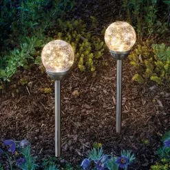 Meilleur prix ⌛ Ensemble De Prises De Jardin Solaire En Mosaïque De Verre Blanc Chaud, éclairage Solaire De Jardin, Esotec 102312 ?
