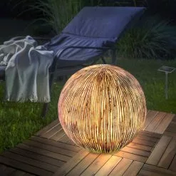 Meilleur prix ? Boule Solaire 27 Cm Optique Grès Lumière Solaire Décoration De Jardin LED Esotec 102676 ?
