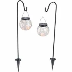 Vente flash ? Ensemble De Lampes Solaires Suspendues En Mosaïque De Verre Blanc Chaud Jardin De Lumières Solaires, Esotec 102314 ? -ESOTEC Boutique 26790098 2