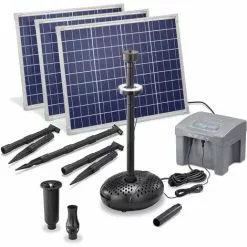 Le moins cher ? Pompe Solaire Bassin 150W Batterie 3500l / H + LED Bassin Pompe Solaire Jardin Esotec 101931 ?